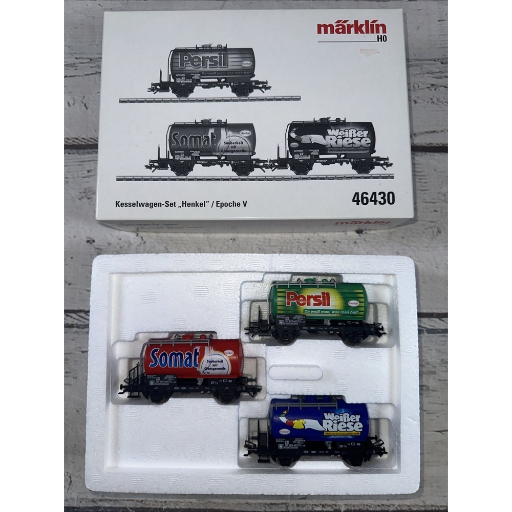 Märklin 46430 H0 Henkel Tank Car Set Persil Somat Weisser Riese NEW O/B